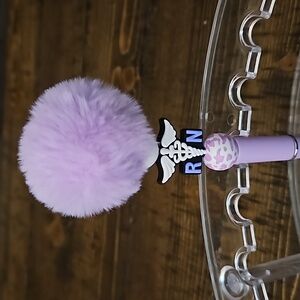 Purple RN nurse pen with pom pom - hand crafted